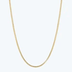 20" 14k gold elegant flat snake chain